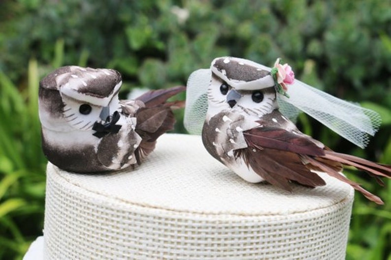 Barn Owl Wedding Cake Topper for Anniversary Engagement or Rehearsal Dinner image 8