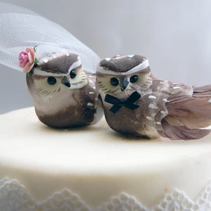 Barn Owl Wedding Cake Topper for Anniversary Engagement or Rehearsal Dinner image 2