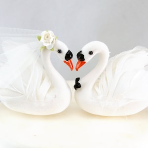 Swan Cake Topper Bride & Groom for Lake Wedding image 2