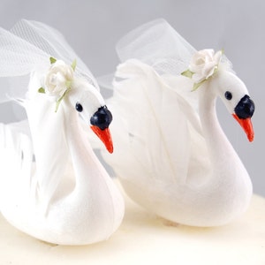 Swan Cake Topper Bride & Groom for Lake Wedding image 4