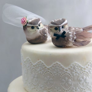 Barn Owl Wedding Cake Topper for Anniversary Engagement or Rehearsal Dinner image 3