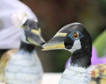 Canada Goose Wood Cake Topper for Rustic Lake Cabin Wedding