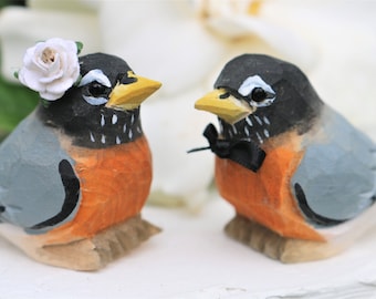 Robins Wedding Cake Topper Newlywed Ornament Bird Lover Anniversary Gift