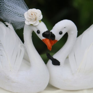 Swan Cake Topper Bride & Groom for Lake Wedding
