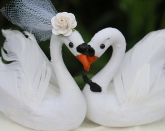 Swan Cake Topper Bride & Groom for Lake Wedding