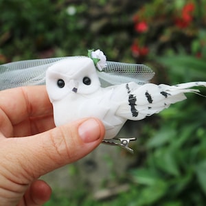 Snowy Owl Cake Topper for a Magical Wedding: Snowy Owl Bride & Groom image 8