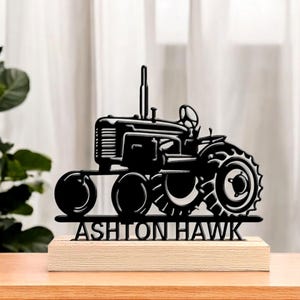 Custom Tractor Name Plaque, Personalized Farm Vehicle Metal Sign, Boys Room Wall Decor, Farmer Gift for Kids, Rustic Name Wall Sign