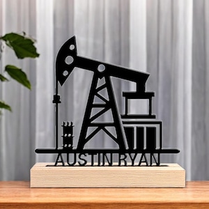 Custom Oil Rig Name Plaque, Drilling Industry Metal Name Sign, Personalized Gift for Oilfield Workers, Custom Birthday Gift For Kids Room