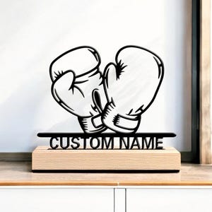 Custom Boxing Name Plaque, Personalized Fighter Room Sign, Boxer Bedroom Wall Plate, Gift for Boxing Fans, Boxing Gym Wall Decor