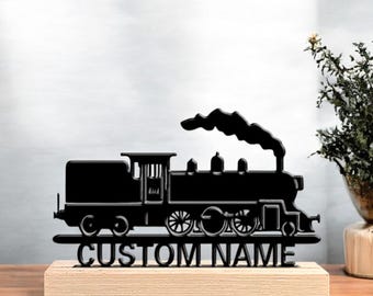 Custom Train Name Plaque, Personalized Train Wall Sign for Kids, Locomotive Nursery Decor, Custom Name Room Art, Gift for Boys or Girls