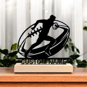 Custom Rugby Name Plaque, Personalized Rugby Player Wall Sign, Sports Name Decor for Boys, Birthday Gift for Kids Room, Custom Name Plaque