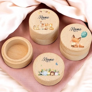 Personalisierte Baby Zahnfee Box, Fee Münze Andenken Box, Mädchen Holz Zahnbox, Name Gravierte Zahnbox, Benutzerdefinierte Taufgeschenk