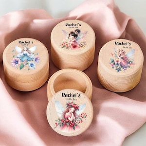 Caja personalizada para el Hada de los Dientes, caja de madera para dientes de bebé, caja de monedas para niña, recuerdo personalizado para dientes de leche, caja de regalo para bautizo, regalo de cumpleaños