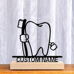 Custom Toothbrush Name Plaque, Personalized Dental Name Sign, Dentist Office Decor, Tooth Fairy Gift, Custom Name Sign for Kids or Adults