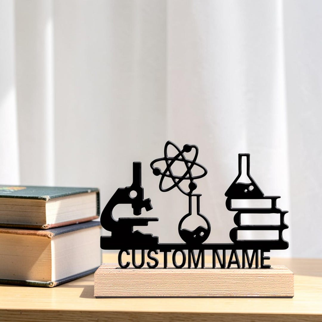 Custom Atom Name Plaque, Personalized Science Wall Art, STEM Decor Sign ...