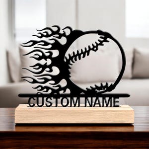 Custom Baseball Name Plaque, Personalized Sports Sign for Kids, Baseball Wall Decor, Boys Room Gift, Baseball Player Wall Nameplate