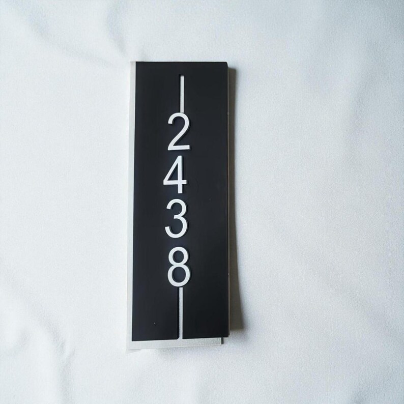 2438 Number Modern Wall Sign, Personalized Acrylic Number Plaque, Custom Door Sign ...