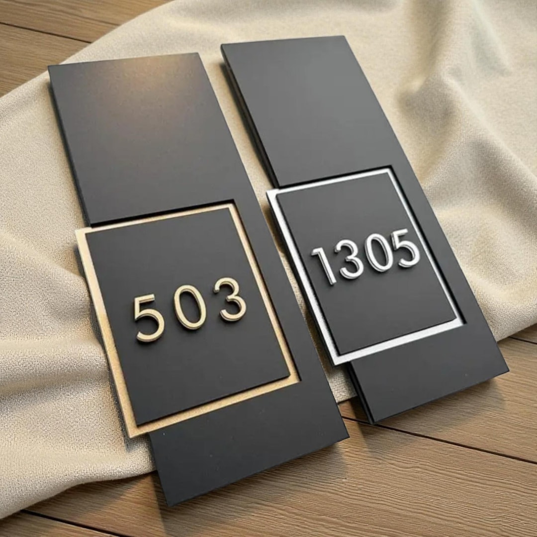 Modern Acrylic Room Number Sign, Custom Door Plaque for Home or Office ...