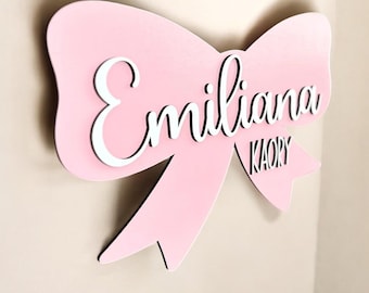 Gepersonaliseerde houten naambordje - meisjes buigen naambordje - meisjesnaambordje - houten letters - naambord babykamer - houten bord babynaam