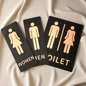 Acrylic Restroom Door Sign, Minimalist Toilet Sign, Gender Neutral Bathroom Plaque, Modern Washroom Sign, Washroom Minimalist Sign