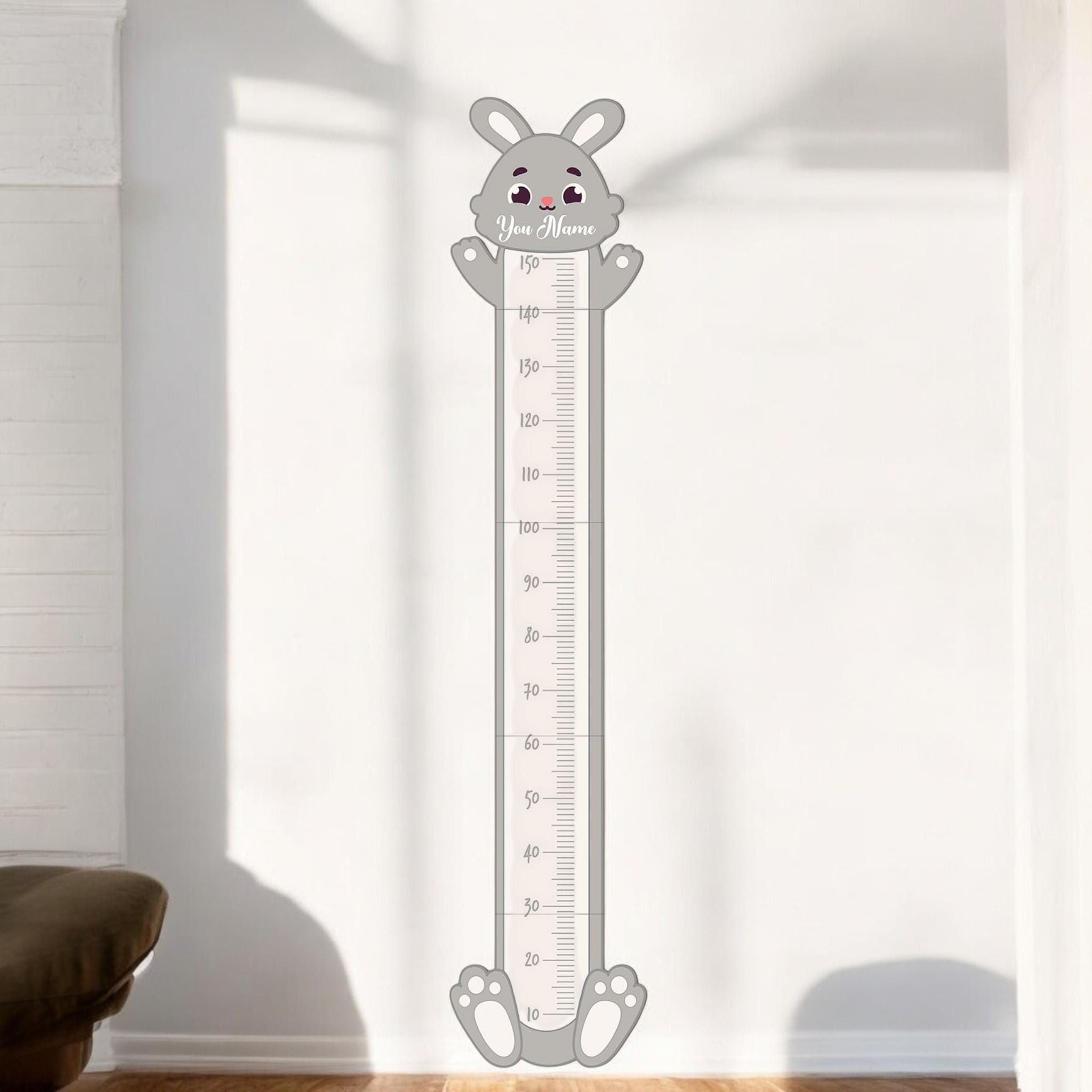 Rabbit Ear Measuring Ruler Custom Rabbit Height Chart for Kids, Personalized Growth Ruler, Nursery ...