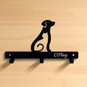 Dog Wall Hook with Name, Custom Leash & Key Holder, Gift for Dog Parents, Dog Wall Organizer, Dog Lover Gift, Custom Dog and Pet Gifts