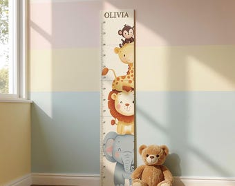 Regla de crecimiento de madera personalizada / Decoración de pared para guardería / Tabla de altura para niños / Regalo para baby shower / Regalo de cumpleaños / Decoración de sala de juegos