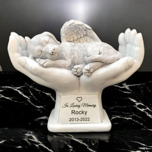 Dog Memorial Statue - Personalised Grave Angel Statue For Dog - Dog Pet Headstone - Indoor Outdoor Dog Memorial Statue - Dog Pet Lost Gift