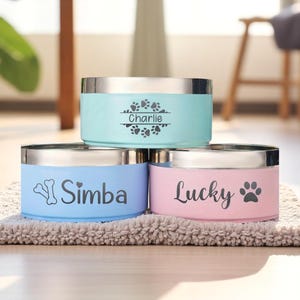 Personalized Pet Food Bowl, Custom Dog Water Dish, Name Engraved Bowl for Pets, Pet Gift for Dog or Cat Owners, Custom Pet Bowl