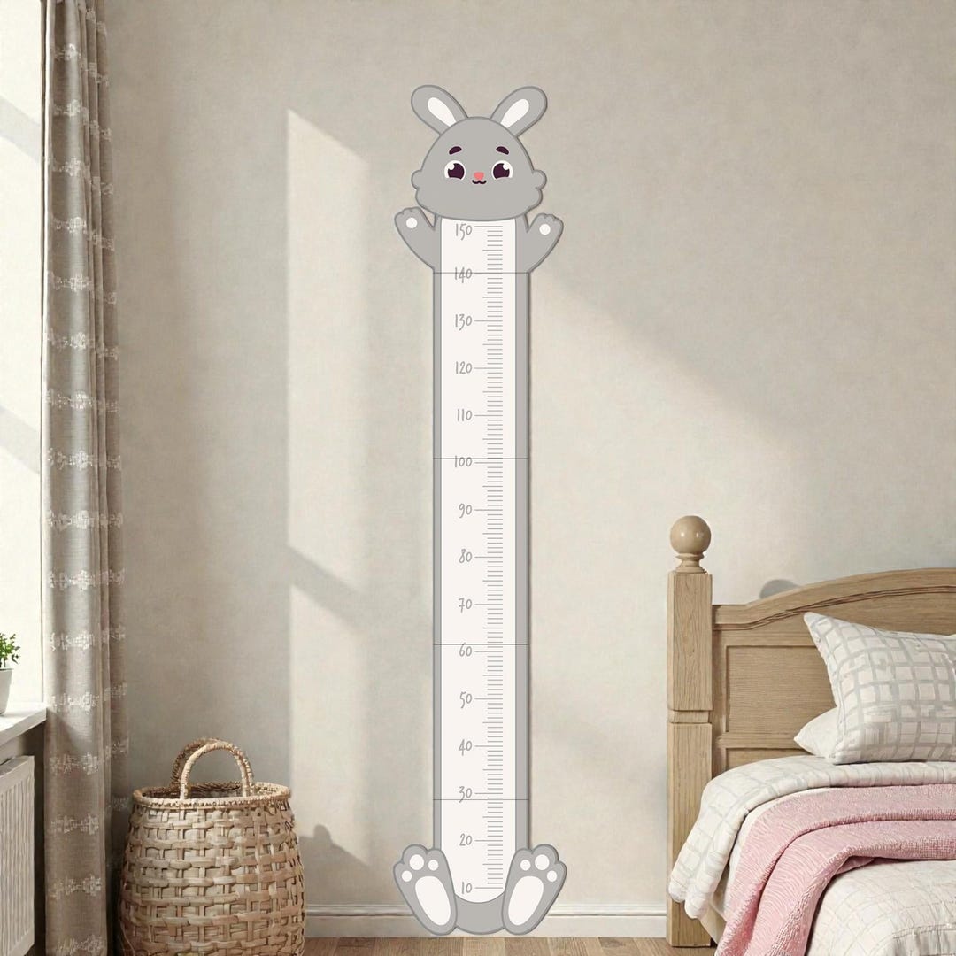 Rabbit Ruller Vanity Custom Rabbit Height Chart for Kids, Personalized Growth Ruler, Nursery ...