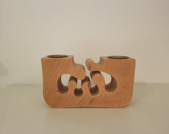 Candleholders of Pine Design Gunnar Kanevad 70s Swedish vintage design handmade tea light holder