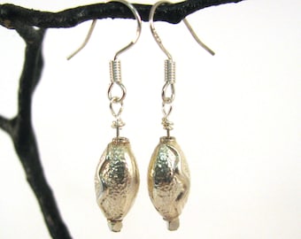 Sterling Silver Hill Tribe Oval Bead Earrings RKS555