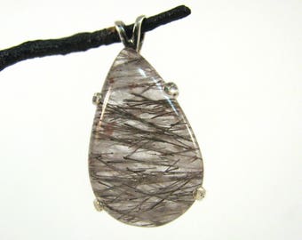 Rutilated Quartz w/Lepidocrocite Pendant Sterling Silver