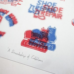 A Drunkship of Cobblers Collective Noun No. 7 risograph print image 3