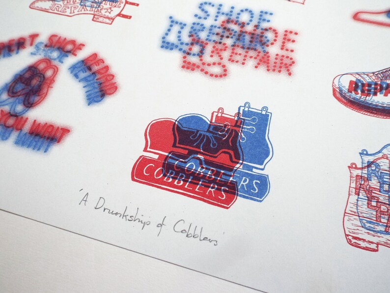 A Drunkship of Cobblers Collective Noun No. 7 risograph print image 3