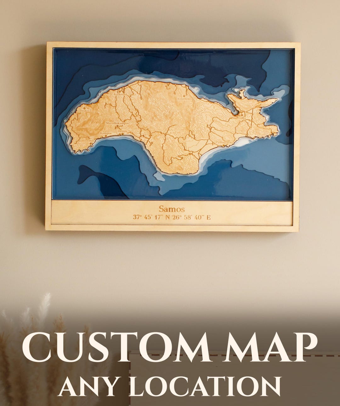 Custom 3d wooden map of Addison County,Vermont,United States