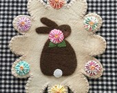 Bunny Wool Penny Rug