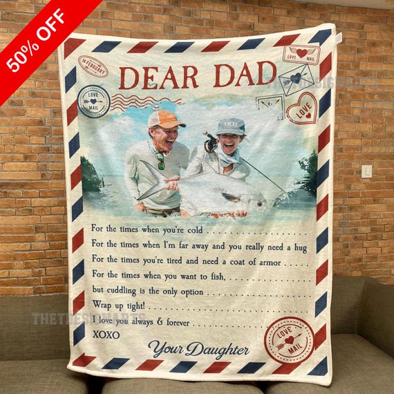 Custom Dad Blanket Gifts From Daughter, Customized Throw