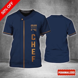 Personalized Chef Shirt, Custom Name Printed Cook T-Shirt, Cooking Uniform Tee, Gift Idea for Chefs and Food Lovers