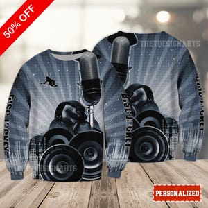 DJ Micro Tab Music Lover 3D Sweatshirt Hoodie, Unique DJ Gift for Music Enthusiasts, Christmas DJ Sweatshirt, Disc Jockey Events Gifts