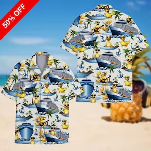 Duck Cruise Hawaiian Shirt Men Women Youth, Funny Duck Summer Vacation Aloha Shirt, Yellow Duck Button Shirt, Duck Lovers Shirt, Duck Gifts