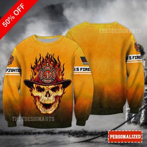 Firefighter Shirts Gift All Over Print Zip Hoodie, 3D Sweatshirt for Firefighters, Gift for Firefighter Appreciation, Firefighter Lover