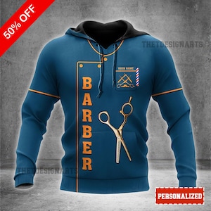 Personalized Barber Shirt, Custom Name Barbershop Work Shirt, Gift for Barbers and Hairstylists, Barber Gift Idea