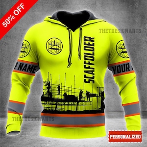 Personalized Scaffolder Safety Shirt, Custom Name High-Visibility Workwear for Construction, Ideal Scaffolding Gift, Worker Gift Idea