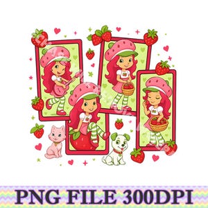 NEU! Beere Süßes Mädchen Cartoon Kinder PNG, Mädchen-Geburtstagsgeschenk, Erdbeere und Freunde Charaktere, Urlaub 2025 Vibes Png, Beste Freunde für immer