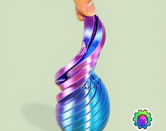 3D Printed Kinetic Art Egg – Mesmerizing Desk Fidget Toy, Spiral Motion, PLA Material