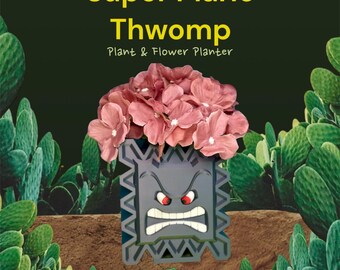 Super Mario - Thwomp Retro Planters, Flower Pots | Office Decor | Home Decor