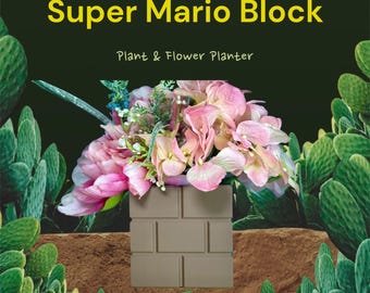 Super Mario - Retro Brick Planters, Flower Pots | Office Decor | Home Decor