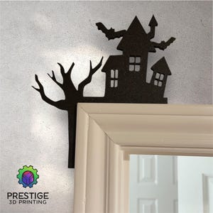Dekoracje drzwi na Halloween | Druk 3D, niestandardowe kolory, łatwa dekoracja na Halloween - Haunted House