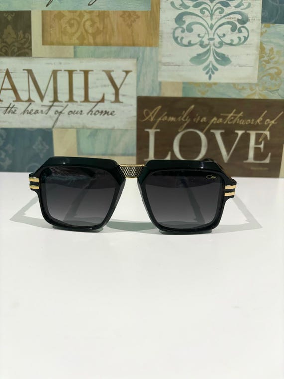 CAZAL Sunglasses: Black Lens Black & Gold Frame, Unisex  display picture 1